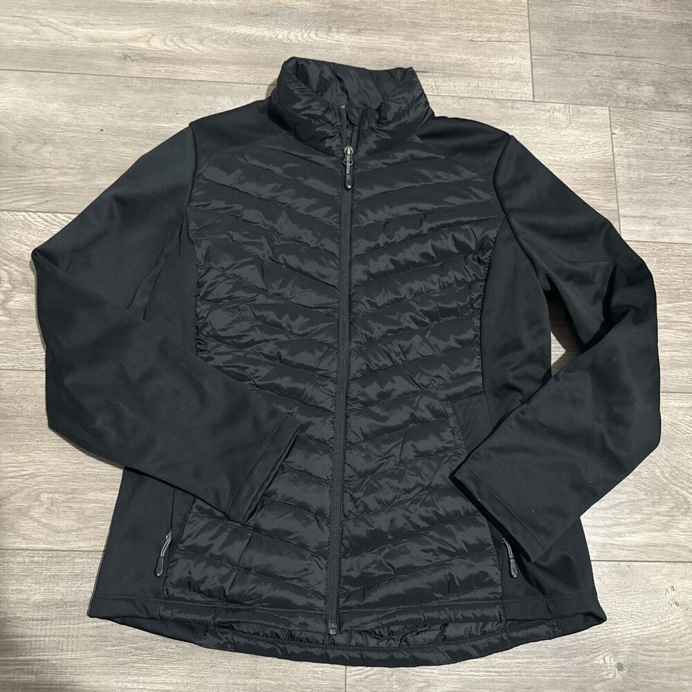32 Degrees Heat Women's Full Zip Mixed Media Jacket - Black - Size L